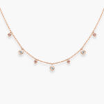 En Pointe necklace in rose gold wit pink diamonds