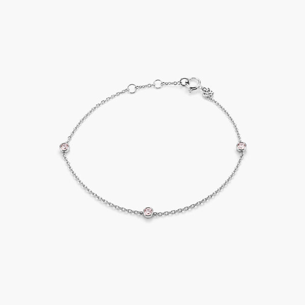 Pink diamond bracelet in white gold