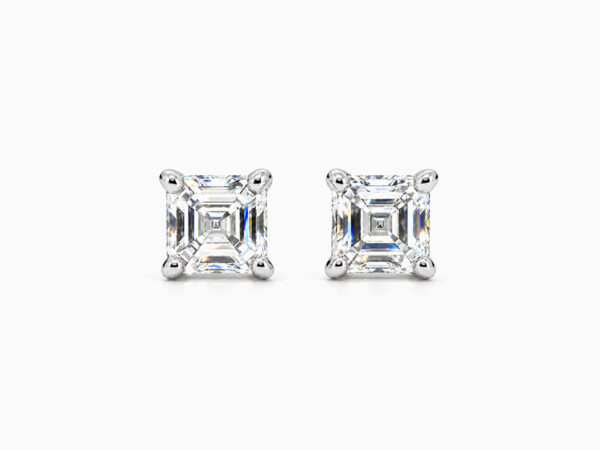 Elegant- Korvakorut Asscher-hiontaisilla Timanteilla