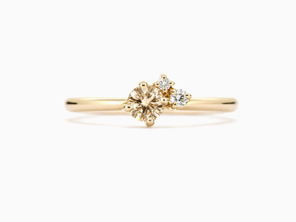 Cerise Solitaire Ring with Black Diamonds (Kopio)
